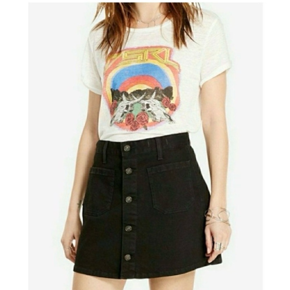 Ralph Lauren Denim & Supply women's stretch black denim "EMILIE" skirt